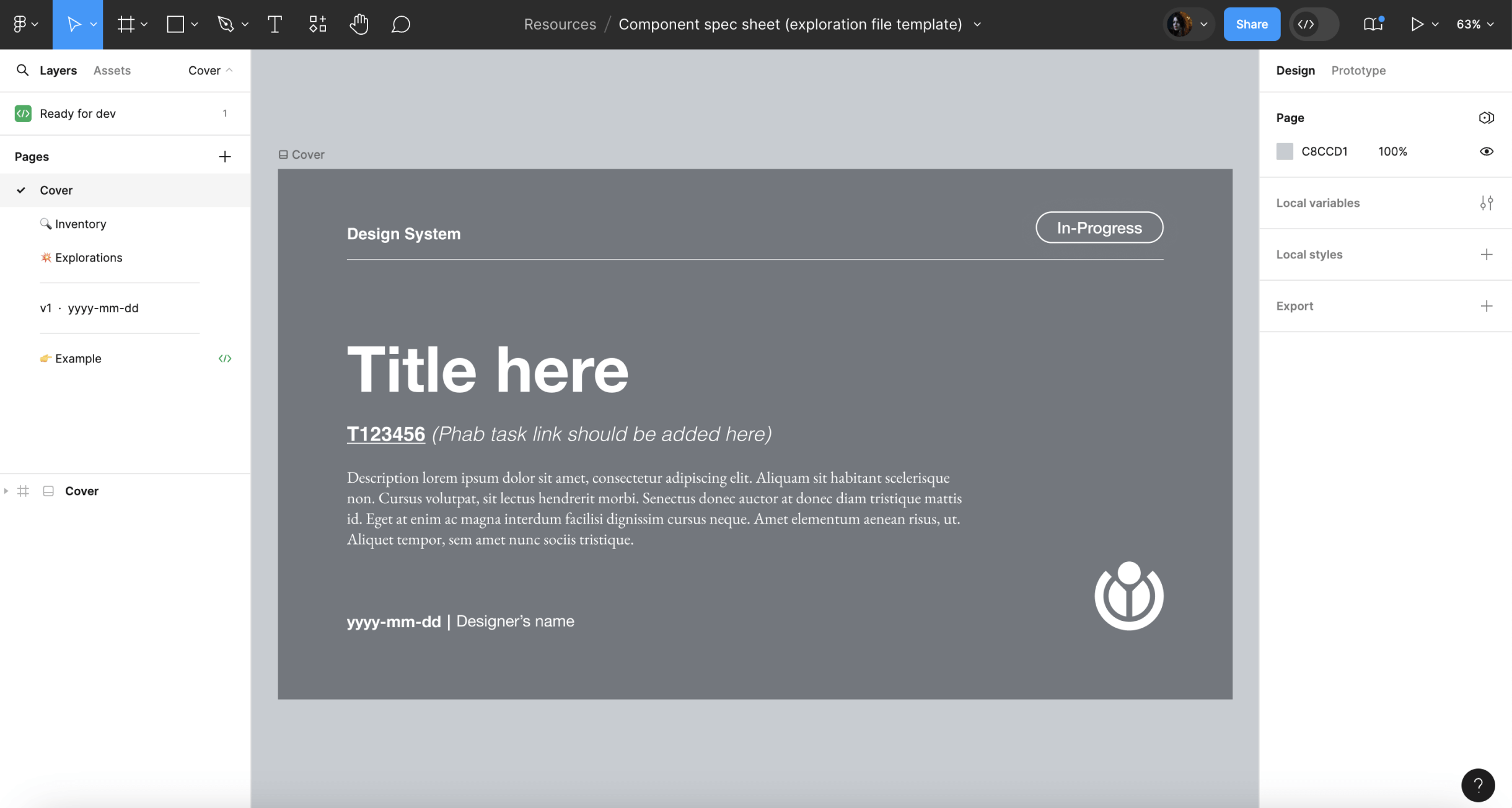 A new exploration file in Figma.